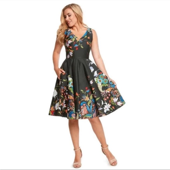 Eva Rose 1940s Style Midi Dress - Picture 6 of 9